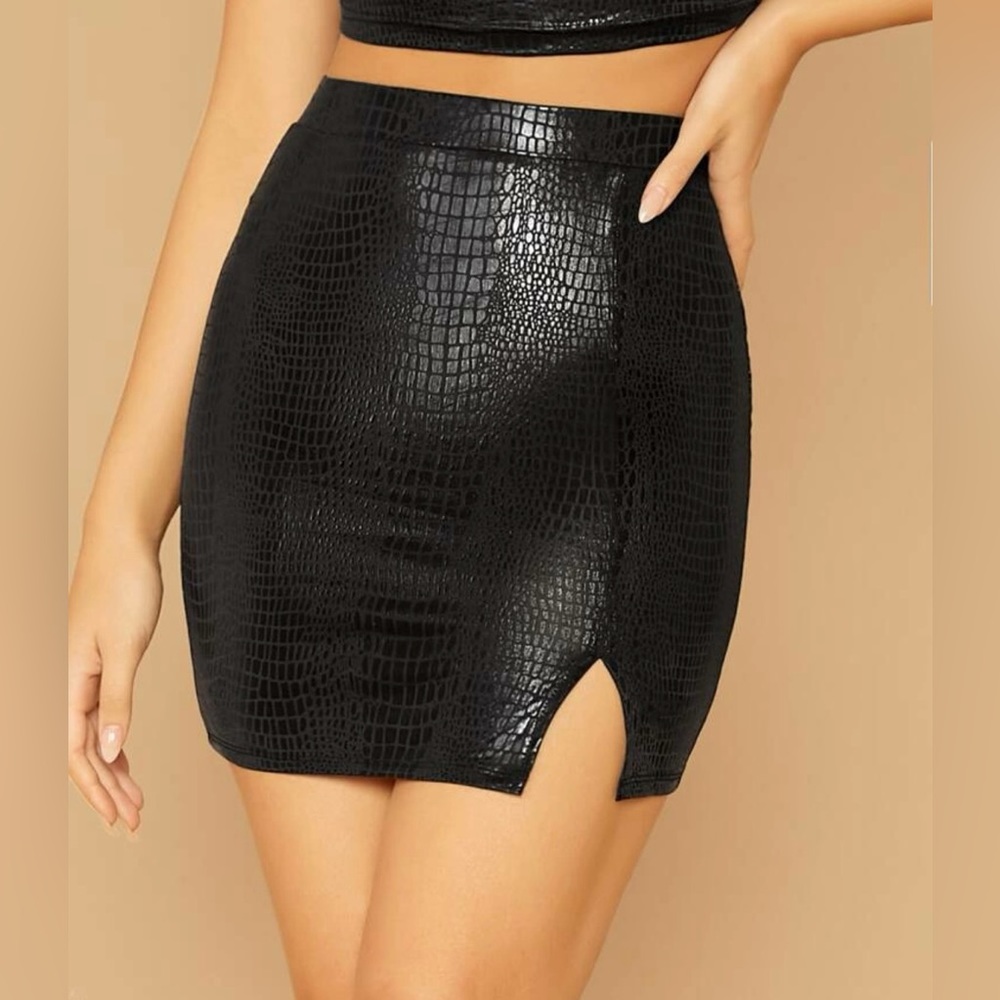 Faux Leather Mini Skirt